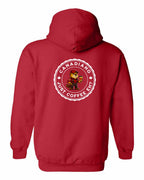 Canadiano just Coffee EH! Male Beaver Left Chest and Back Pullover Hoodie - Gildan Canada (sewn Internationally) - Unisex