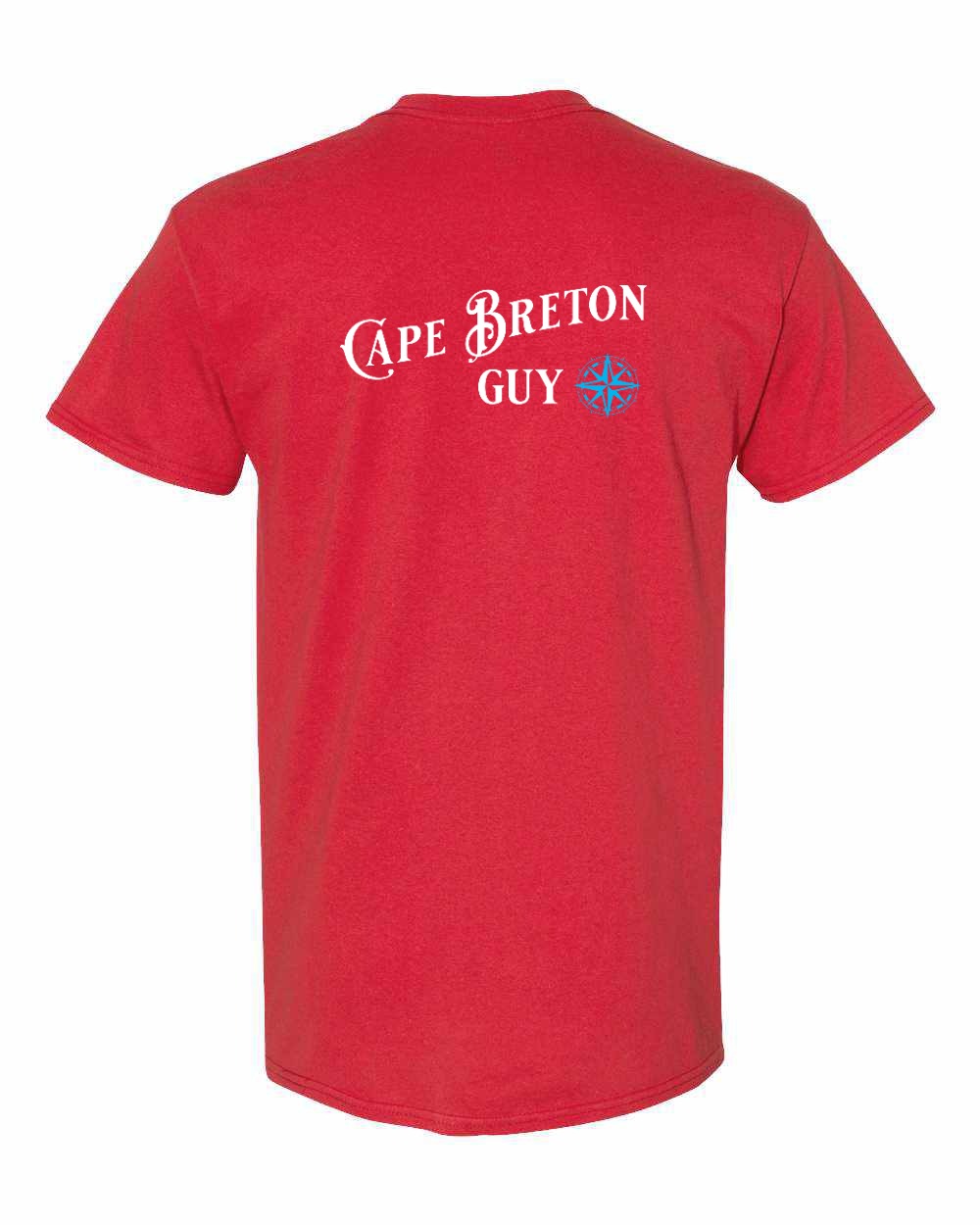 Cape Breton Guy yellow Left Chest and Back Men's Tee