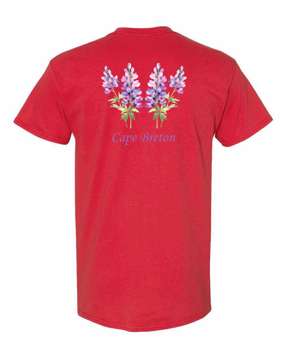 Cape Breton Lupin Left Chest and Back Men's Tee