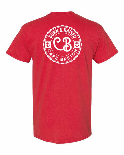 Born & Raised Cape Breton Left Chest and Back Men's Tee