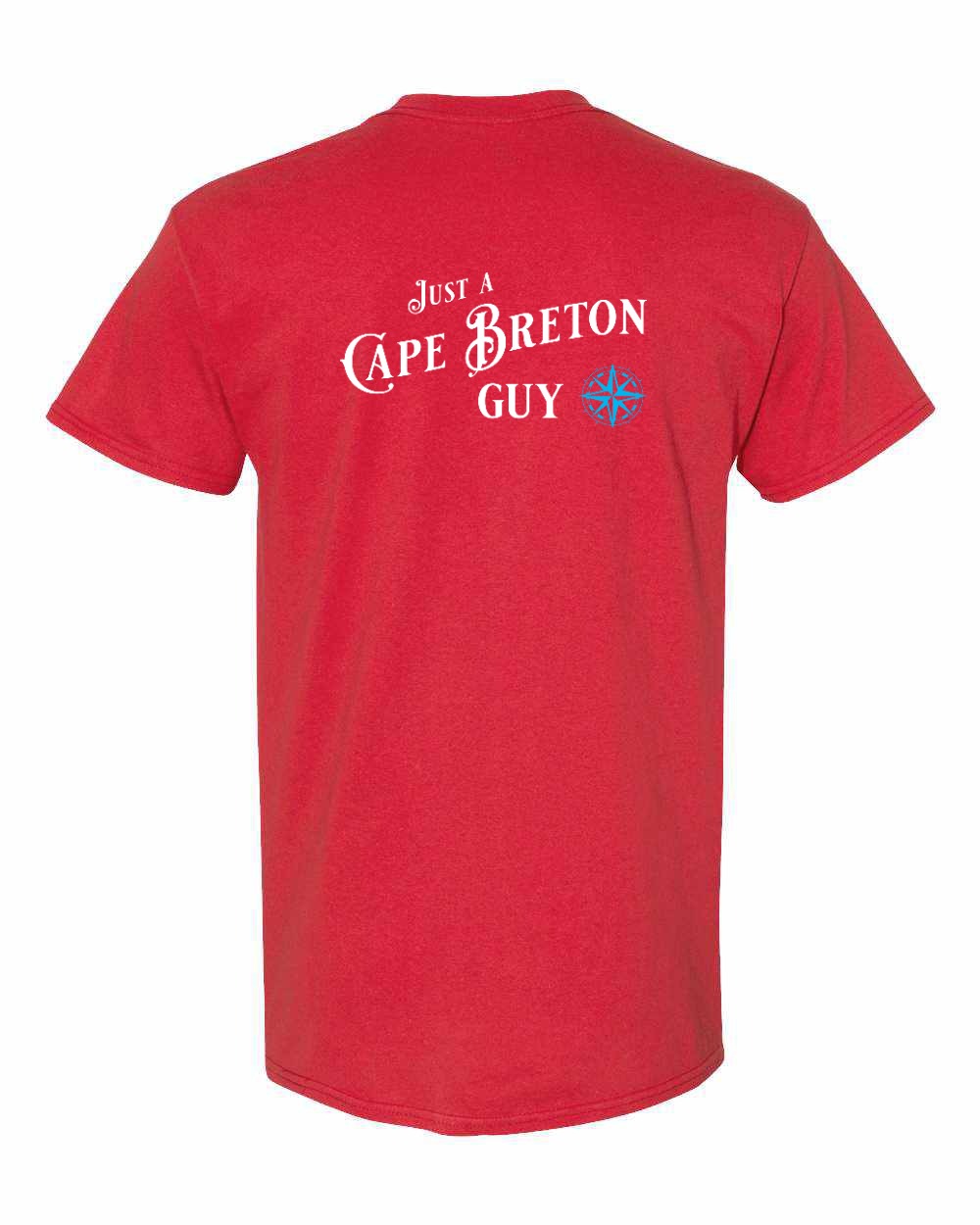 Just a Cape Breton Guy blue Left Chest and Back Men's Tee