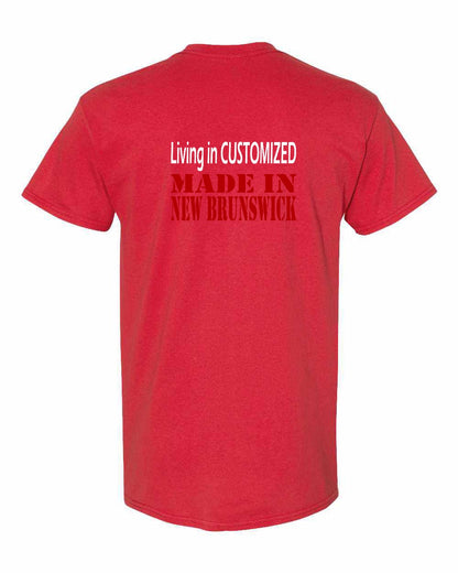 Living in Custom Made in New Brunswick Left Chest and Back Men's Tee