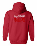 Living in Custom Made in CB Left Chest and Back Pullover Hoodie - Unisex