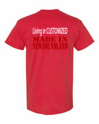 Living in Custom Made in NFLD Left Chest and Back Men's Tee