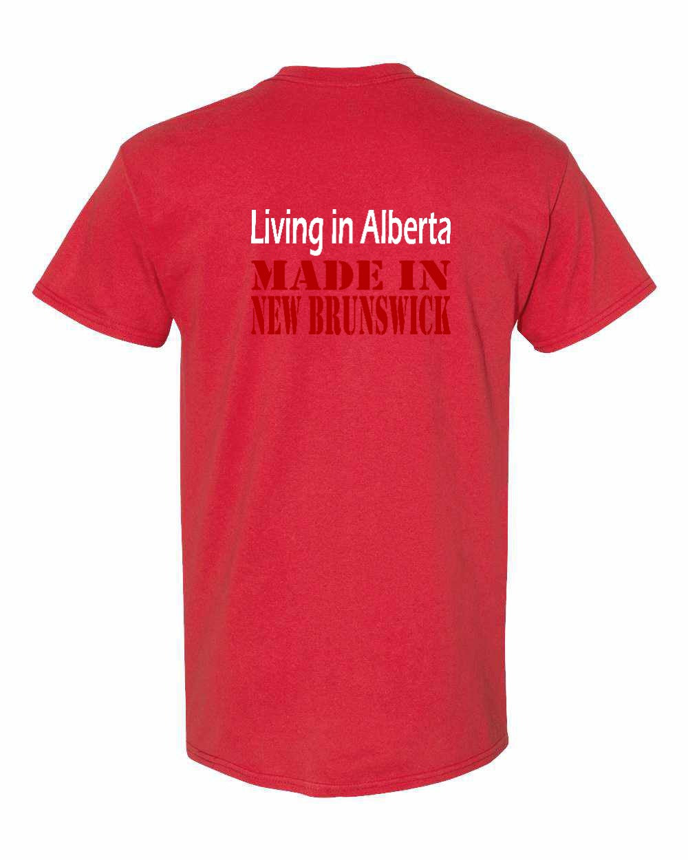 Living Alberta Made in New Brunswick Left Chest and Back Men's Tee