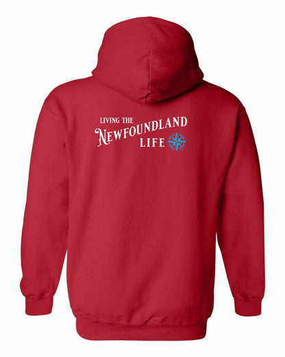 Living the Newfoundland Life blue Left Chest and Back Pullover