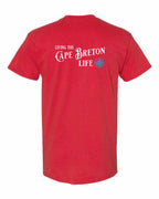 Living the CB Life blue Left Chest and Back Men's Tee