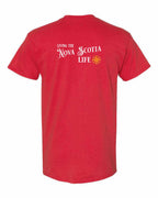 Living the NS Life yellow Left Chest and Back Men's tee