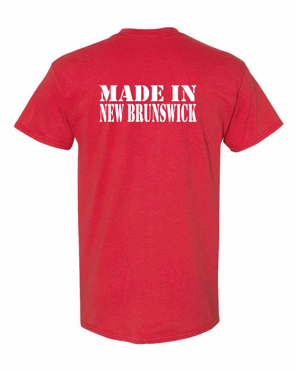 Made In New Brunswick ( White Lettering) Left Chest and Back Men's Tee