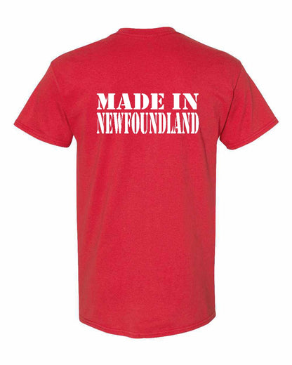 Made In Newfoundland ( White Lettering) Left Chest and Back Men's Tee