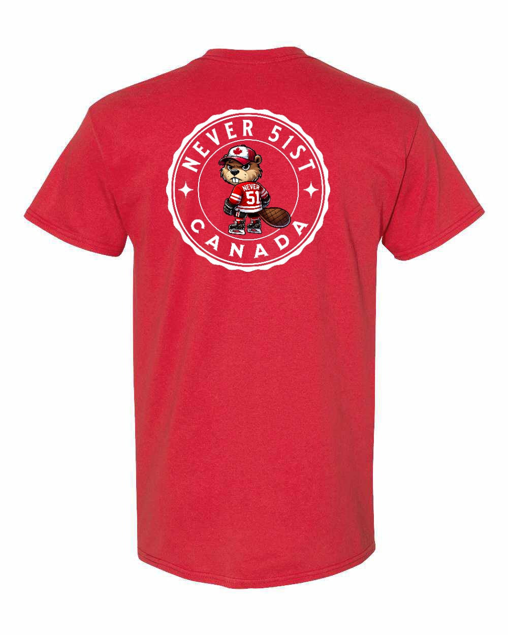 Never 51st Beaver Left Chest & Back Men's Tee