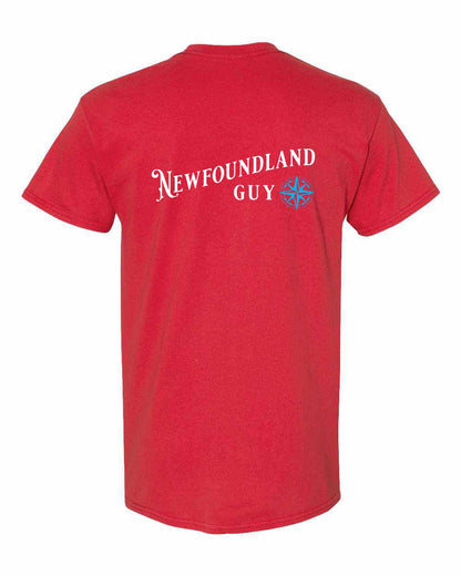 Newfoundland Guy blue Left Chest and Back Men's Tee
