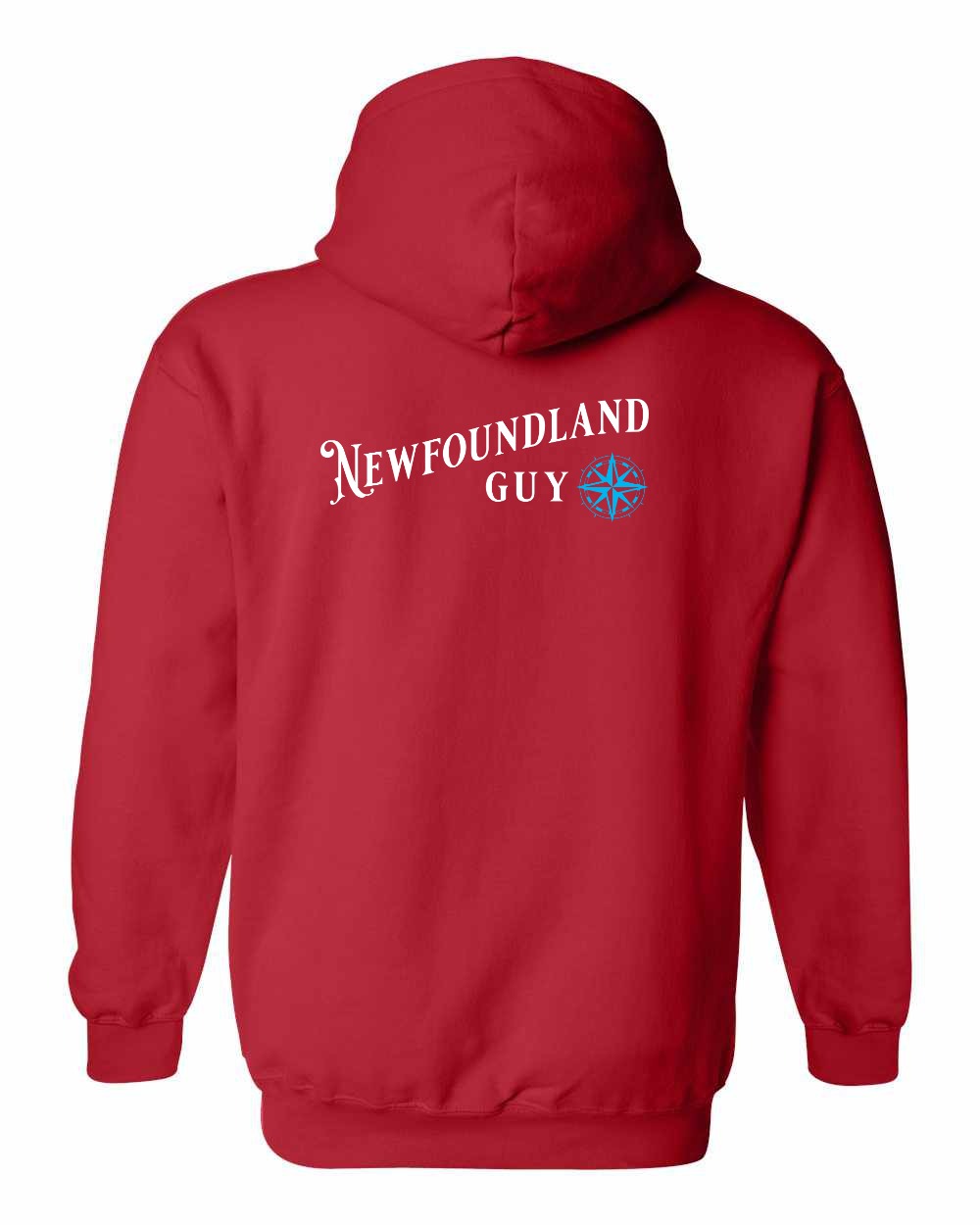 NFLD Guy Blue Left Chest and Back Pullover Hoodie - Unisex