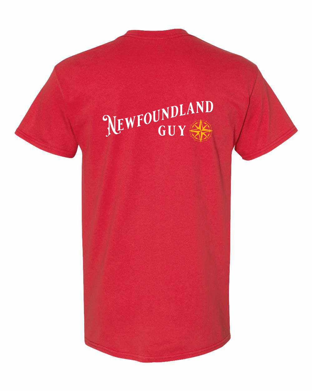 NFLD Guy Yellow Compass Left Chest and Back Men's Tee