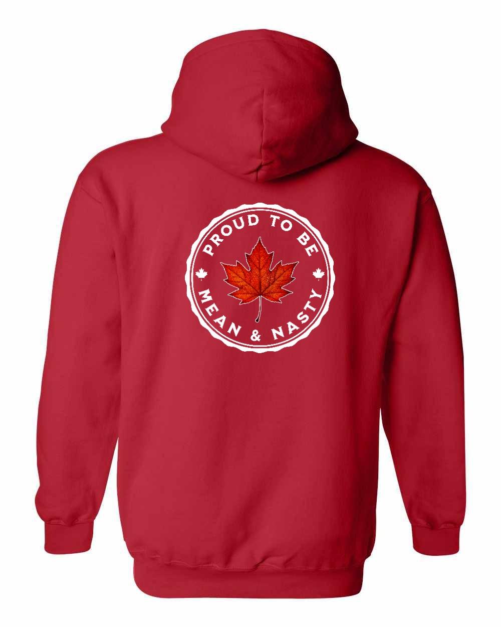 Proud Mean & Nasty Leaf Left Chest and Back Pullover Hoodie - Gildan Canada (sewn Internationally) - Unisex