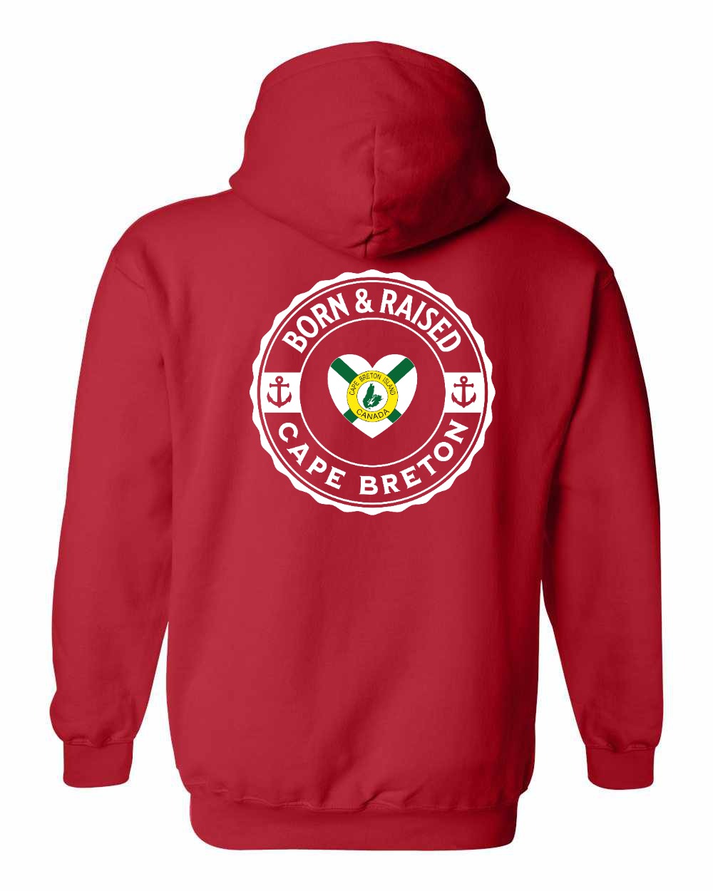 Born and Raised CB Heart Flag Left Chest & Back Pullover Hoodie - Unisex