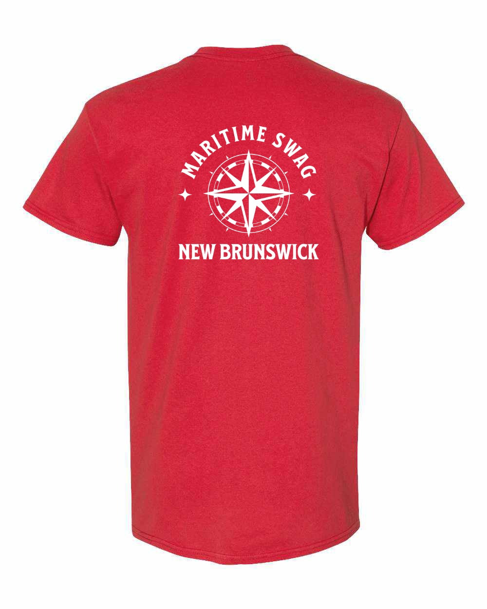 NB New Brunswick Compass Left Chest and Back Men's Tee
