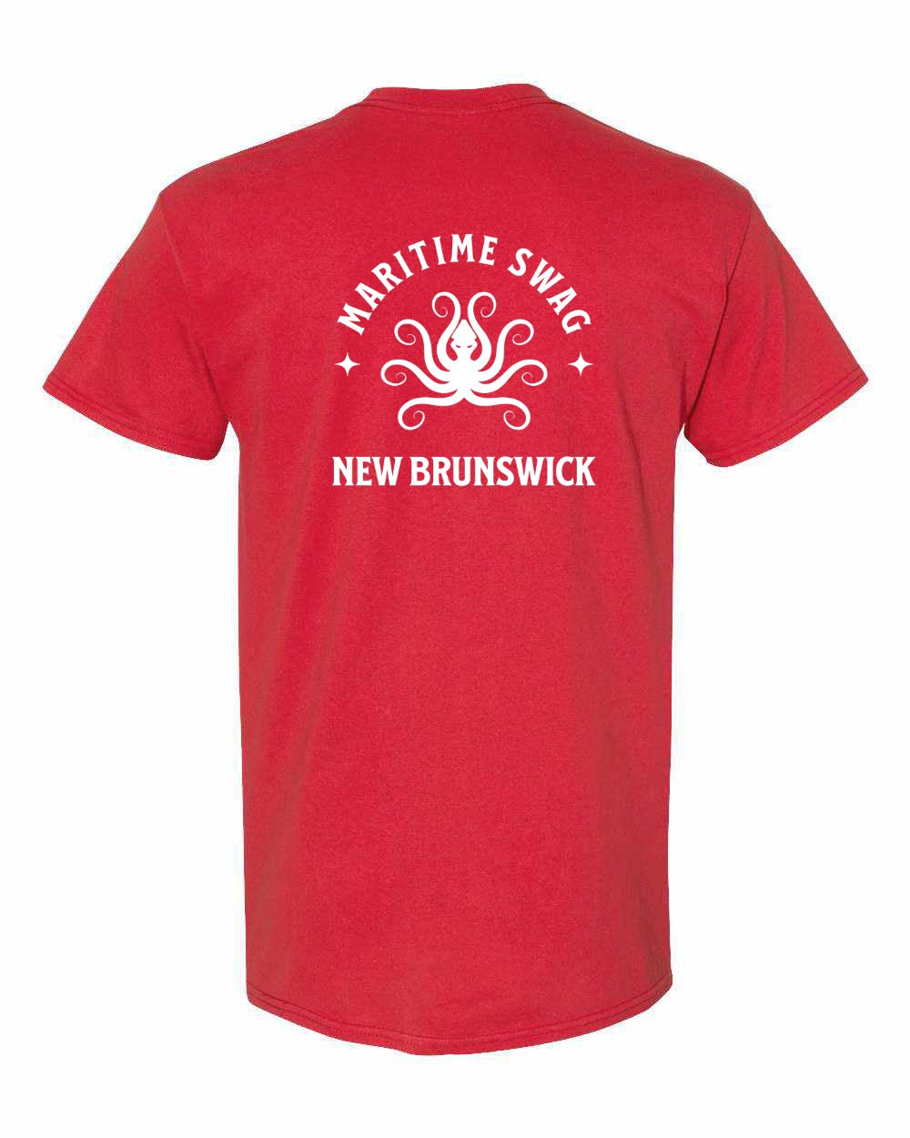 NB New Brunswick Octopus Left Chest and Back Men's Tee
