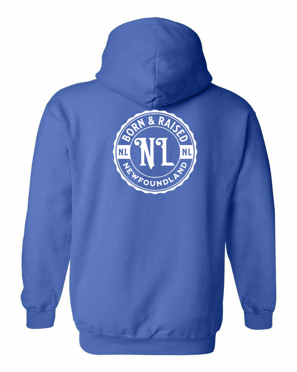 Born & Raised NFLD Left Chest and Back Pullover Hoodie - Unisex