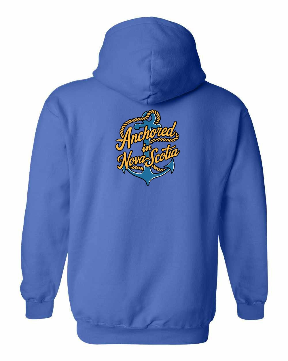 Anchored in Nova Scotia (New Design) Left Chest and Back pullover