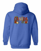 Canada Flowers Left Chest and Back Pullover Hoodie - Gildan Canada (sewn Internationally) - Unisex