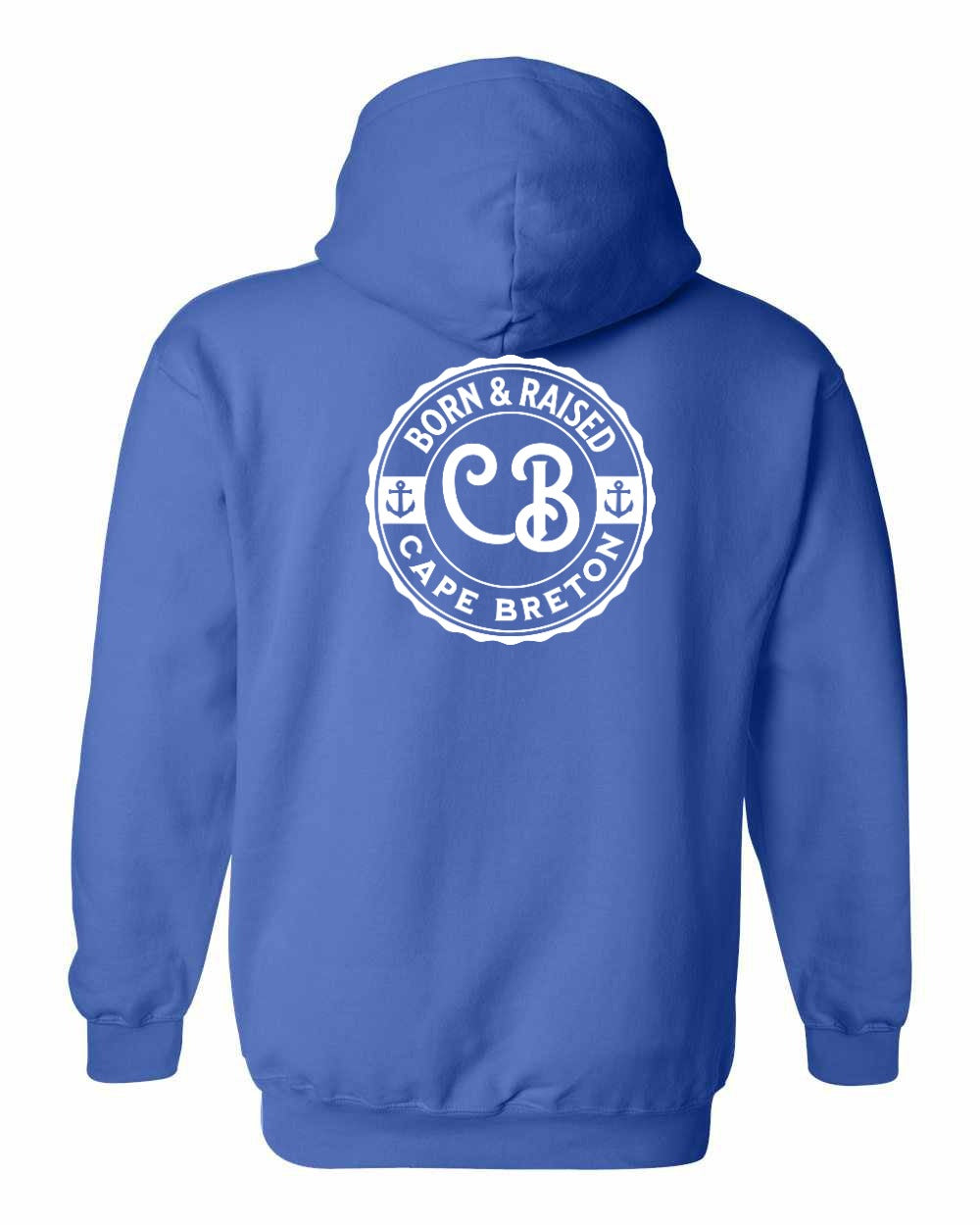 Born & Raised Cape Breton Left Chest and Back Pullover Hoodie
