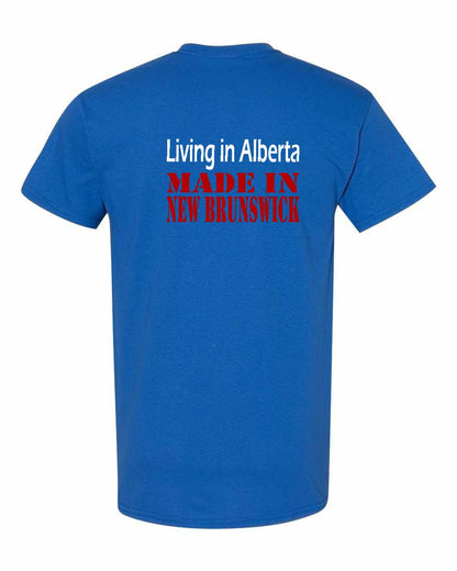 Living Alberta Made in New Brunswick Left Chest and Back Men's Tee
