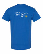 Living the NS Life yellow Left Chest and Back Men's tee