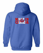 Made in Canada Flag Background Left Chest and Back Pullover Hoodie - Gildan Canada (sewn Internationally) - Unisex