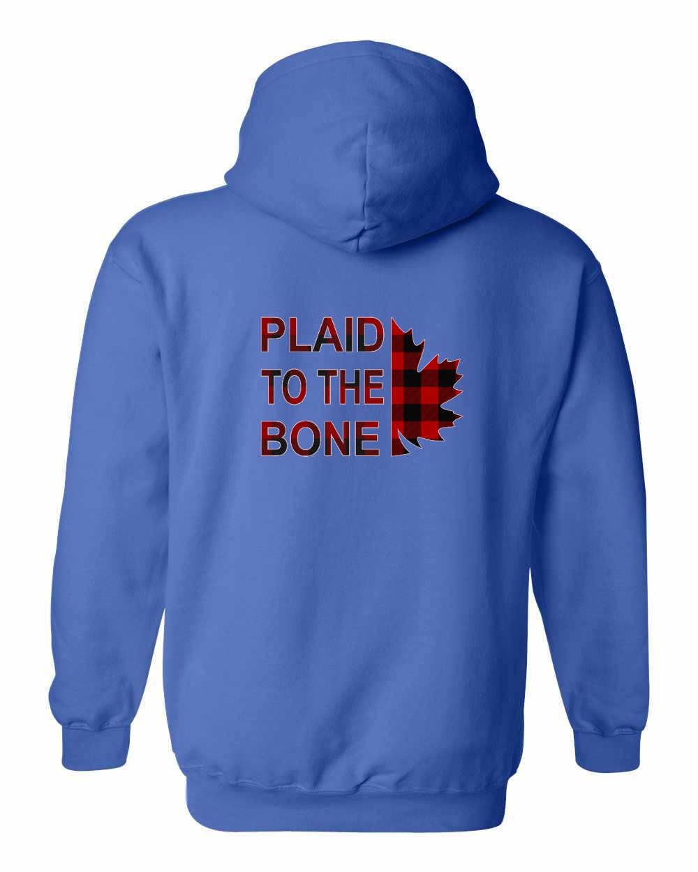 Plaid to the Bone Stacked Leaf Left Chest and Back Pullover