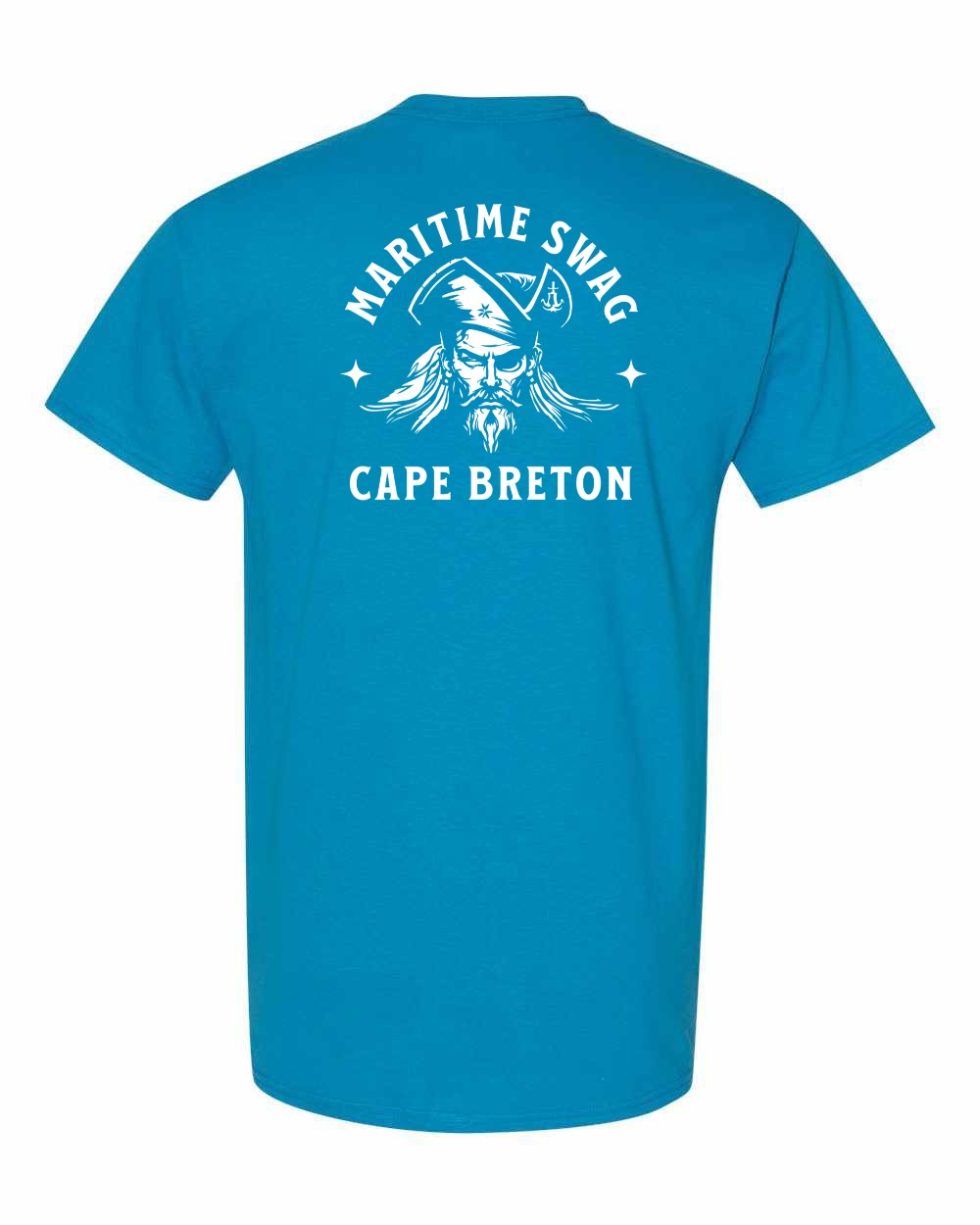 Maritime Swag Cape Breton Pirate Left Chest and Back Men's Tee