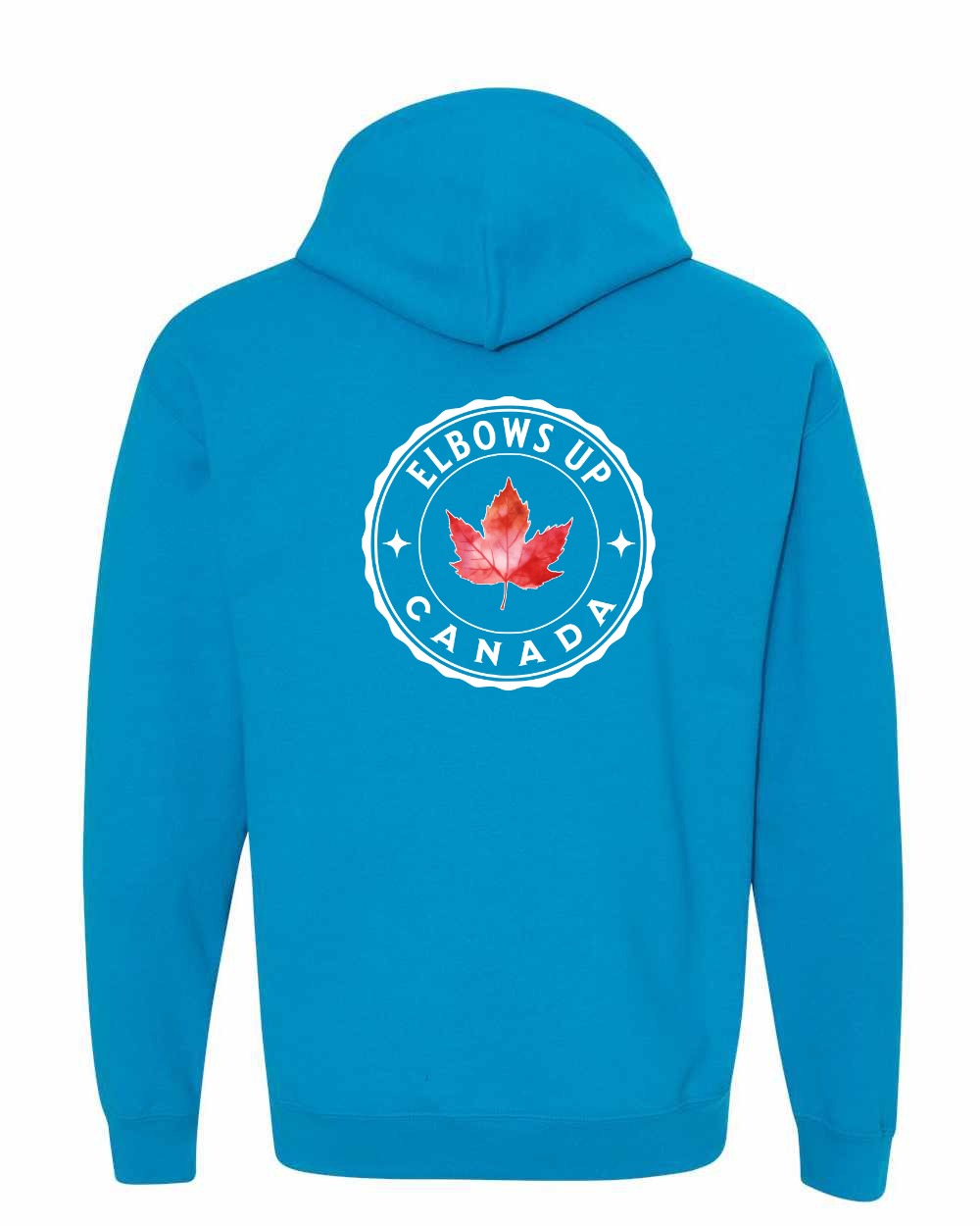 Elbows up Leaf Left Chest and Back Pullover Hoodie - Gildan Canada (sewn Internationally) - Unisex