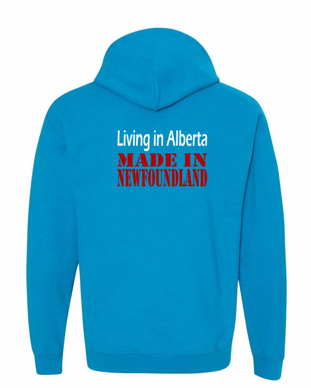 Living Alberta Made in NFLD Left Chest and Back Pullover Hoodie - Unisex