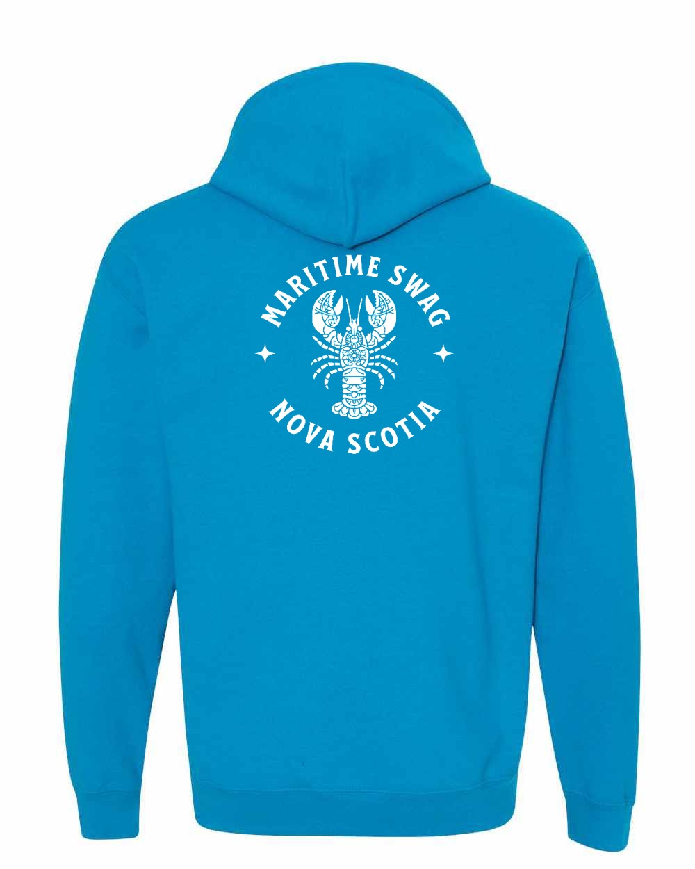 Maritime Swag NS Mandala white Lobster Left Chest and Back Pullover Hoodie - Unisex