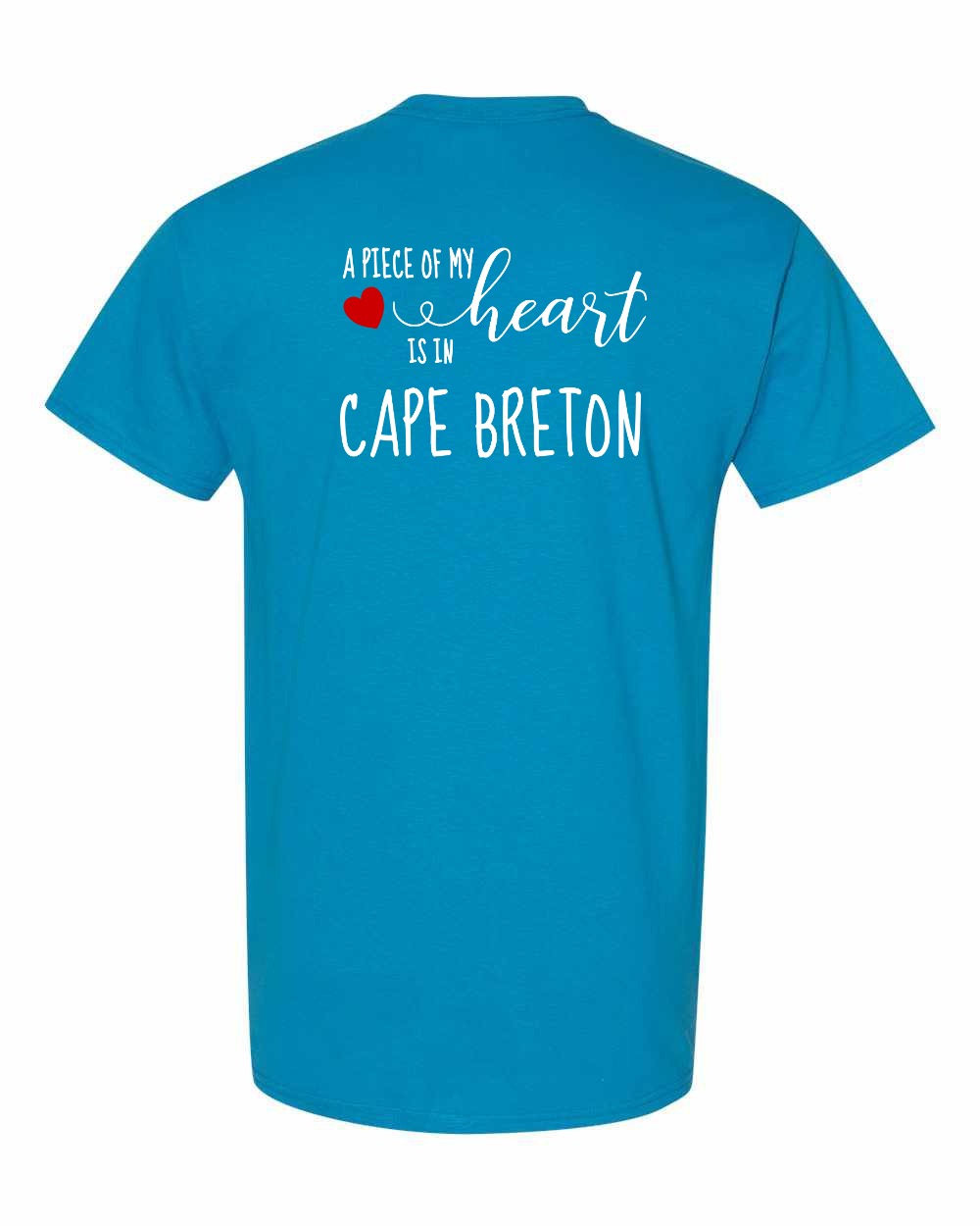 A piece of My heart in Cape Breton (Red Heart) Left Chest and Back Men's Tee