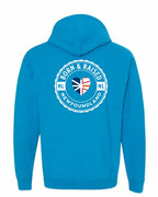 Born and Raised NFLD Heart Flag Left Chest & Back Pullover Hoodie - Unisex