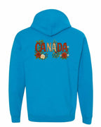 Canada Flowers Left Chest and Back Pullover Hoodie - Gildan Canada (sewn Internationally) - Unisex