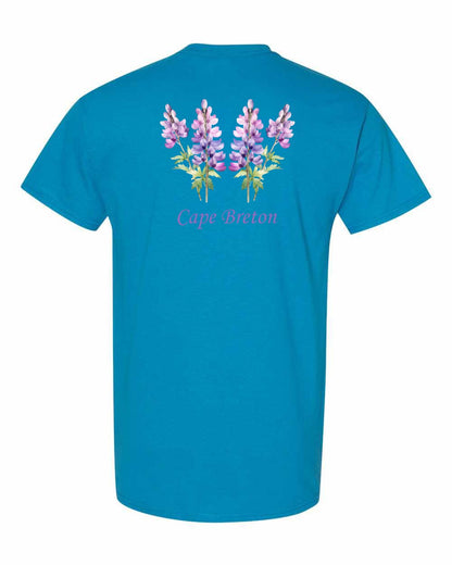 Cape Breton Lupin Left Chest and Back Men's Tee