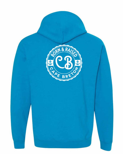 Born & Raised Cape Breton Left Chest and Back Pullover Hoodie