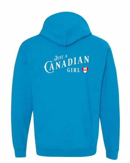 Just A Canadian Girl (Heart Flag Full) Left Chest and Back Pullover