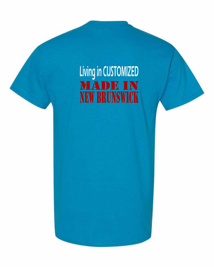 Living in Custom Made in New Brunswick Left Chest and Back Men's Tee