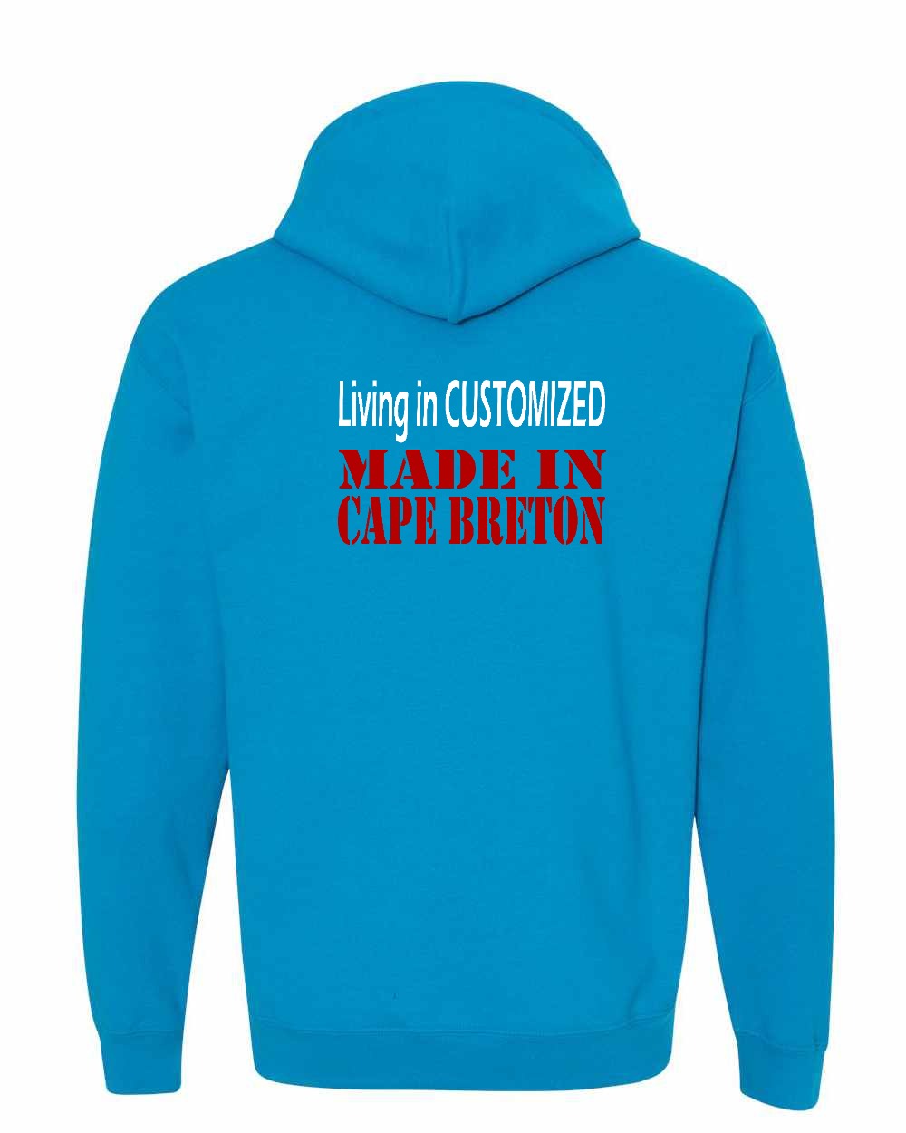 Living in Custom Made in CB Left Chest and Back Pullover Hoodie - Unisex