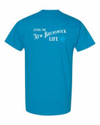 Living the NB Life blue Left Chest and Back Men's Tee