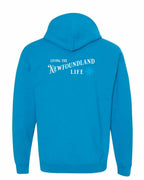 Living the NFLD Life blue Left Chest and Back Pullover Hoodie - Unisex