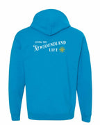 Living the NFLD Life yellow Left Chest and Back Pullover Hoodie - Unisex