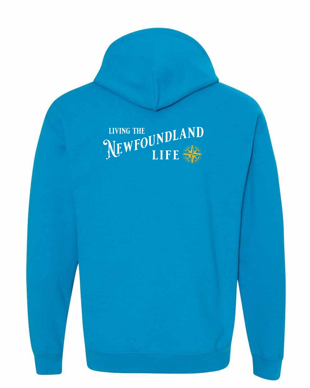 Living the Newfoundland Life yellow Left Chest and Back Pullover