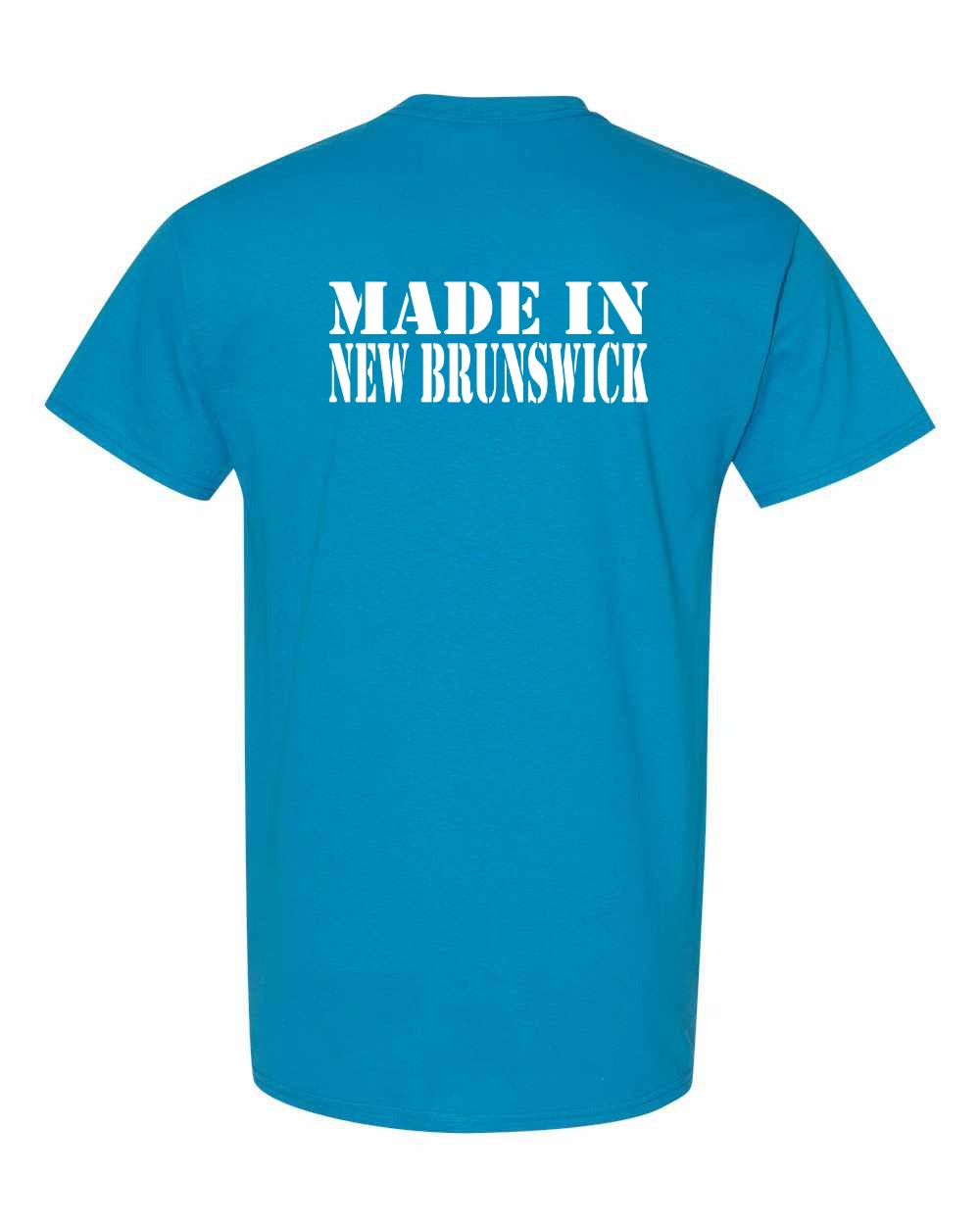 Made In New Brunswick ( White Lettering) Left Chest and Back Men's Tee