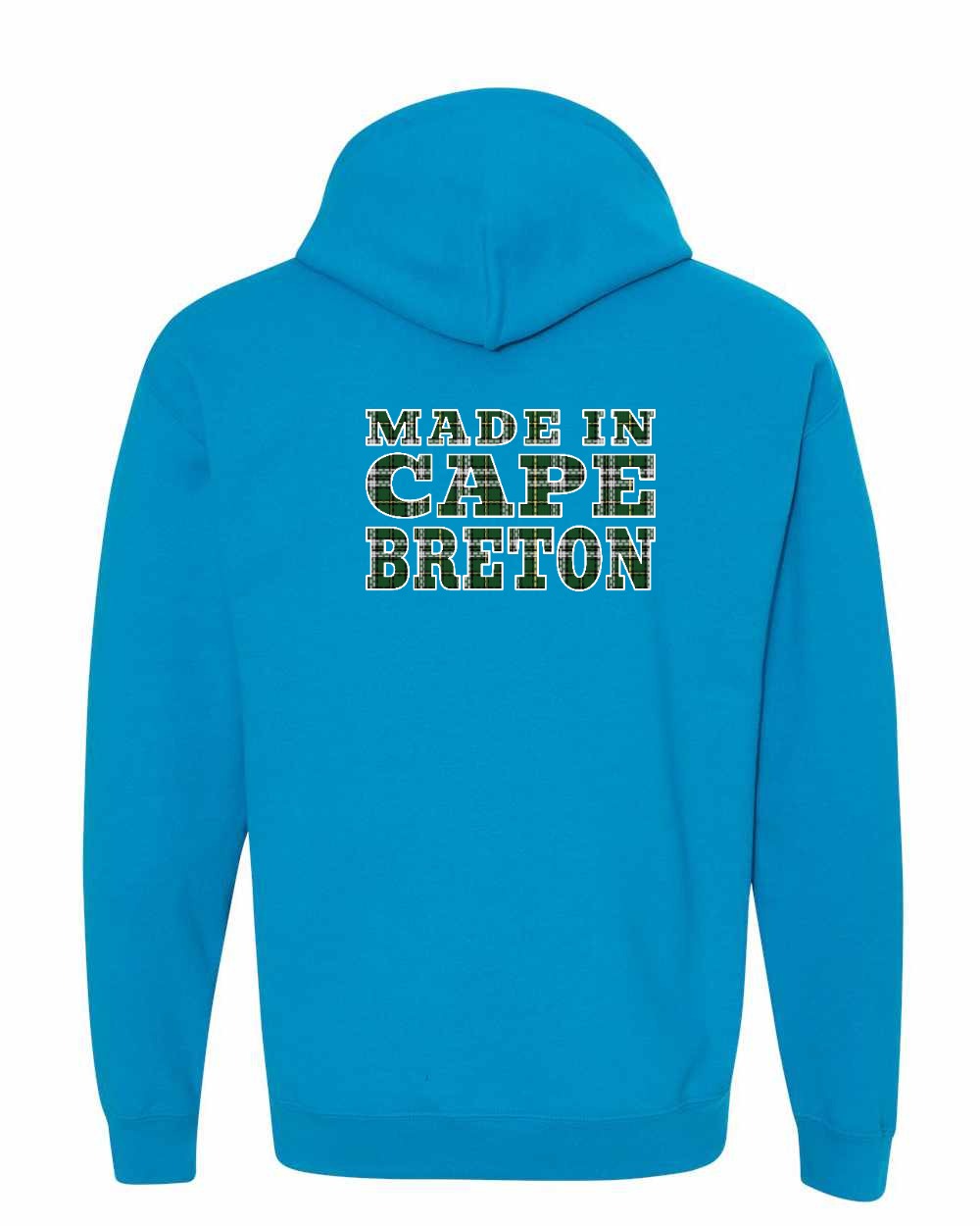 Made In Cape Breton Tartan Left Chest and Back Pullover Hoodie