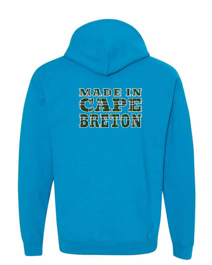 Made In Cape Breton Tartan Left Chest and Back Pullover Hoodie