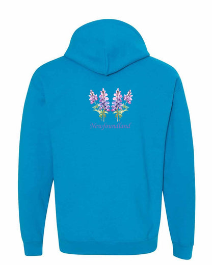 Newfoundland Lupins Left Chest and Back Pullover